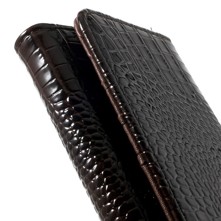 Crocodile Texture Leather Flip Cover Case for iPhone 7 Plus/ 6 Plus / 6s Plus, Size: 160 x 78mm - Brown-11