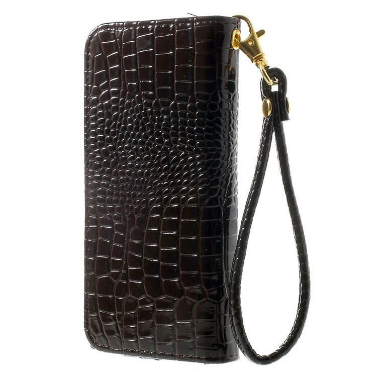 Crocodile Texture Leather Flip Cover Case for iPhone 7 Plus/ 6 Plus / 6s Plus, Size: 160 x 78mm - Brown-5