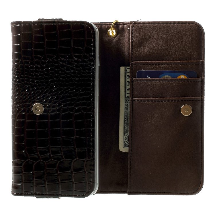 Crocodile Texture Leather Flip Cover Case for iPhone 7 Plus/ 6 Plus / 6s Plus, Size: 160 x 78mm - Brown-7