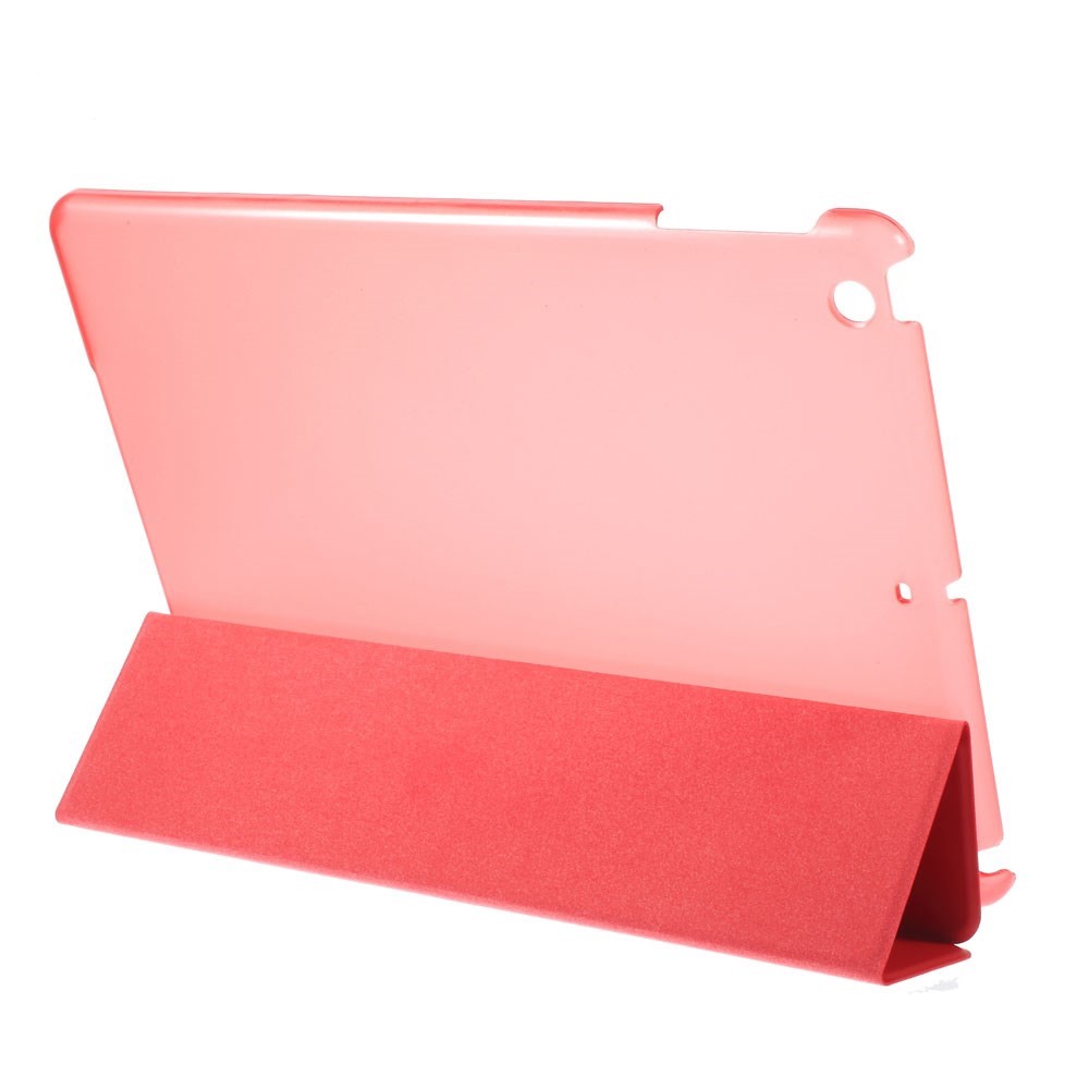 For iPad Air 2 Slim Tri-fold Stand Folio Leather Cover - Red-4
