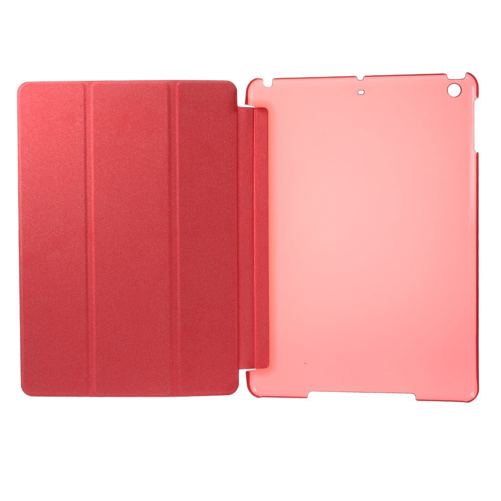 For iPad Air 2 Slim Tri-fold Stand Folio Leather Cover - Red-6