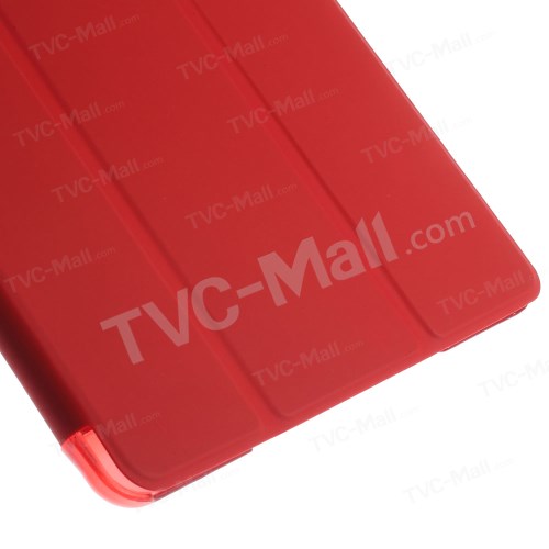 For iPad Air 2 Slim Tri-fold Stand Folio Leather Cover - Red-8