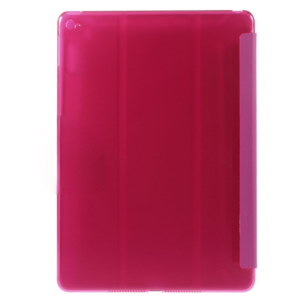 For iPad Air 2 Slim Tri-fold Stand Folio Leather Cover - Rose-2