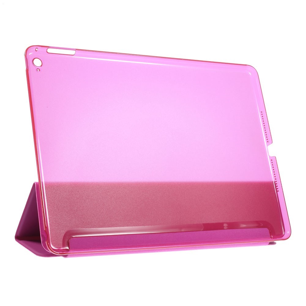 For iPad Air 2 Slim Tri-fold Stand Folio Leather Cover - Rose-3
