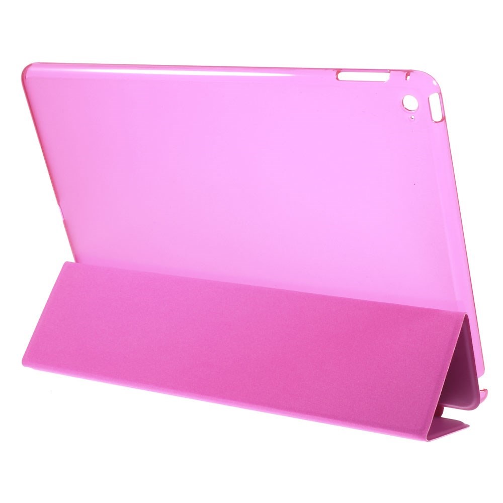 For iPad Air 2 Slim Tri-fold Stand Folio Leather Cover - Rose-4