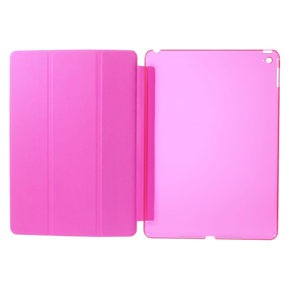 For iPad Air 2 Slim Tri-fold Stand Folio Leather Cover - Rose-6