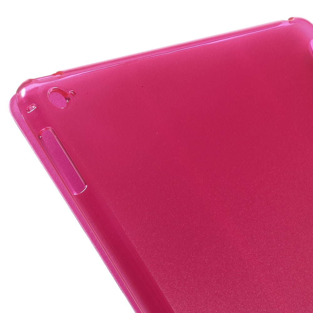 For iPad Air 2 Slim Tri-fold Stand Folio Leather Cover - Rose-7