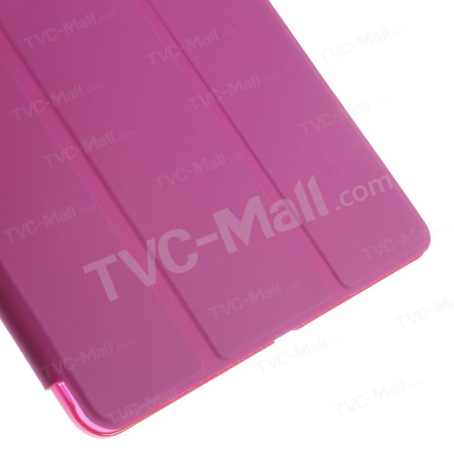 For iPad Air 2 Slim Tri-fold Stand Folio Leather Cover - Rose-8