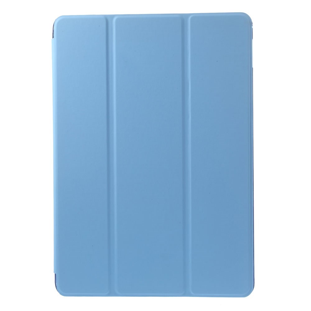 For iPad Air 2 Slim Tri-fold Stand Leather Shell Cover - Blue-1