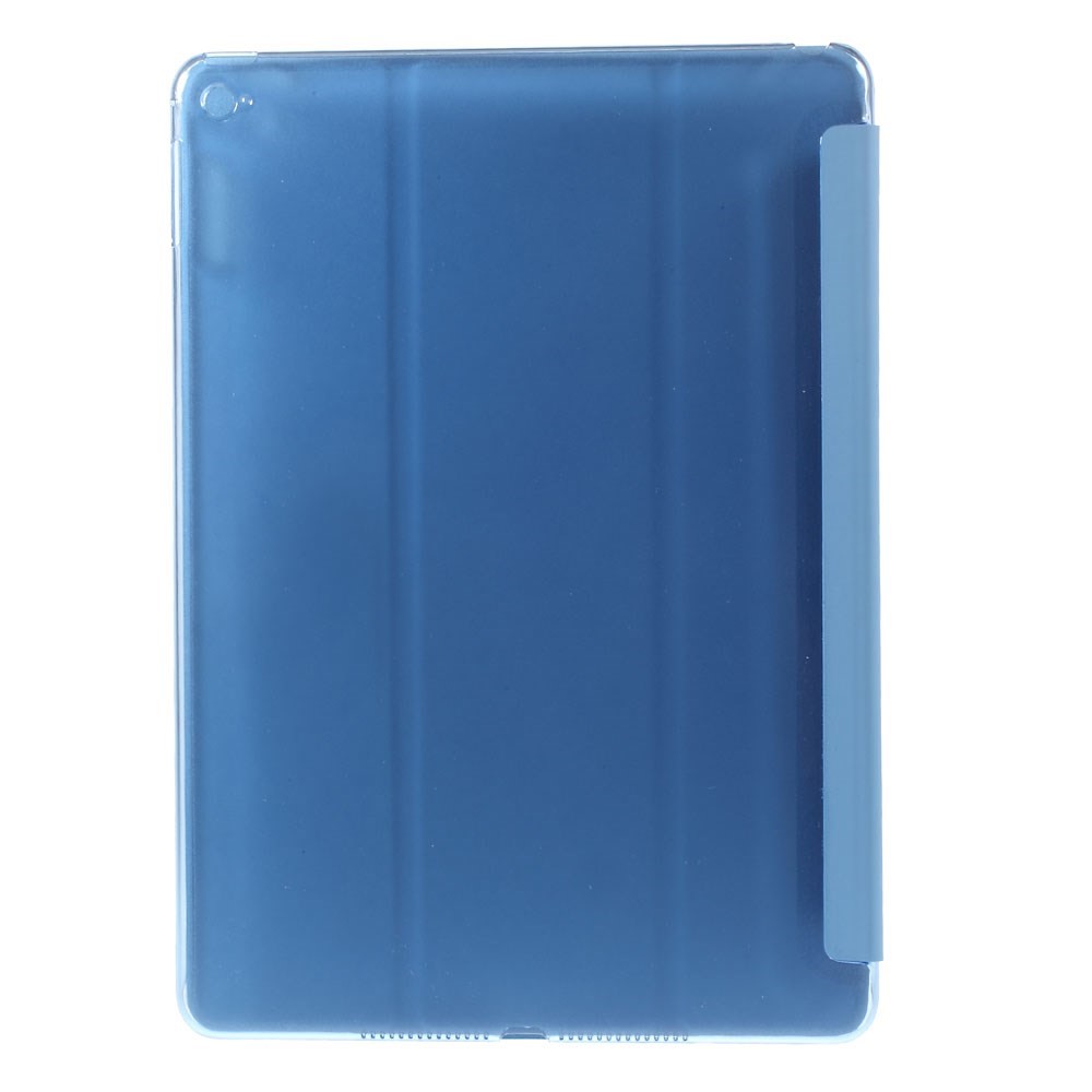 For iPad Air 2 Slim Tri-fold Stand Leather Shell Cover - Blue-2