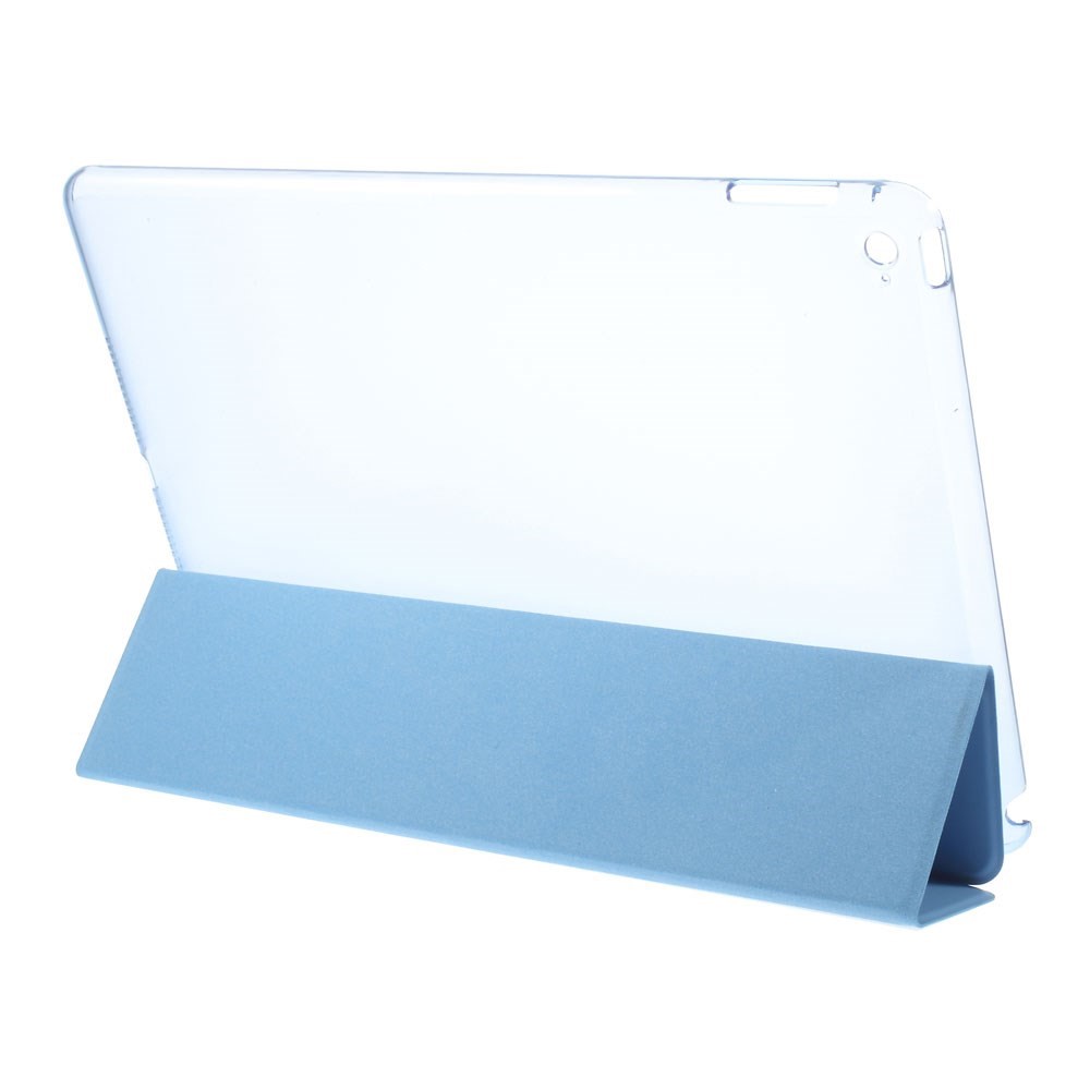 For iPad Air 2 Slim Tri-fold Stand Leather Shell Cover - Blue-4