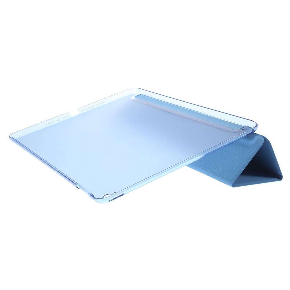 For iPad Air 2 Slim Tri-fold Stand Leather Shell Cover - Blue-5
