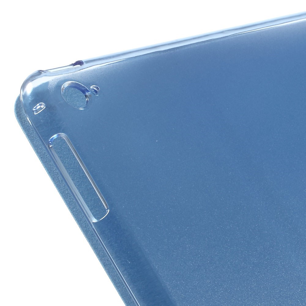 For iPad Air 2 Slim Tri-fold Stand Leather Shell Cover - Blue-7