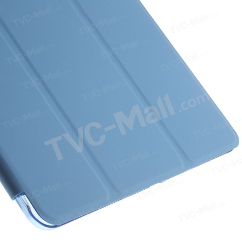 For iPad Air 2 Slim Tri-fold Stand Leather Shell Cover - Blue-8