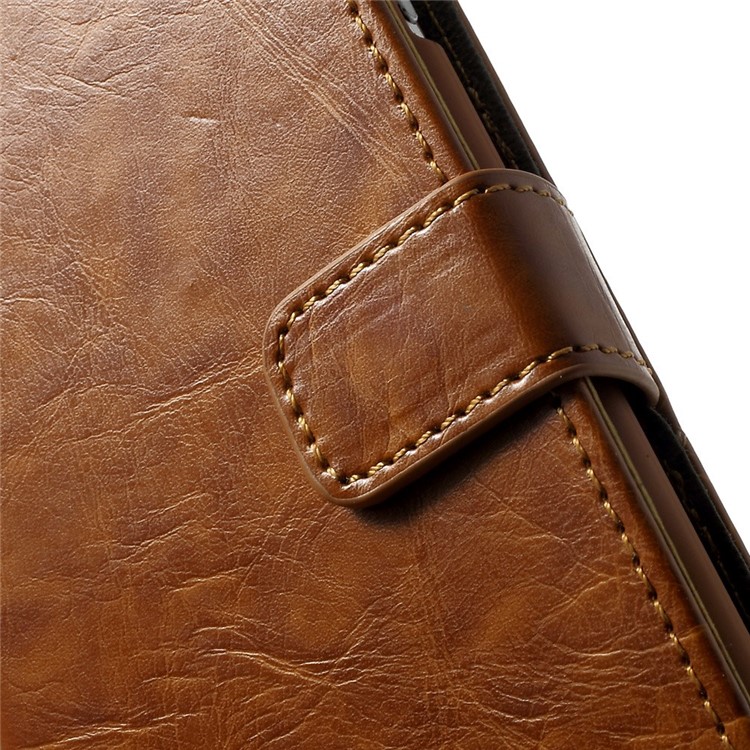 2-in-1 Oil Wax Leather Flip Cover + Detachable PC Shell for iPhone 6s 6 4.7-inch - Brown-10