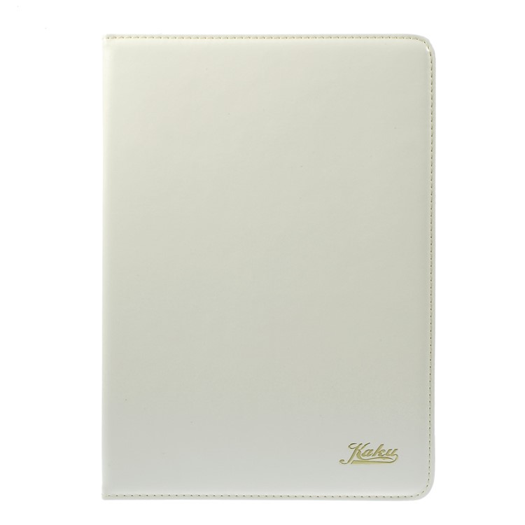 KAKUSIGA Leather Stand Case w/ Elastic Band for iPad Air 2 - White-2