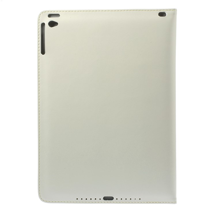 KAKUSIGA Leather Stand Case w/ Elastic Band for iPad Air 2 - White-3
