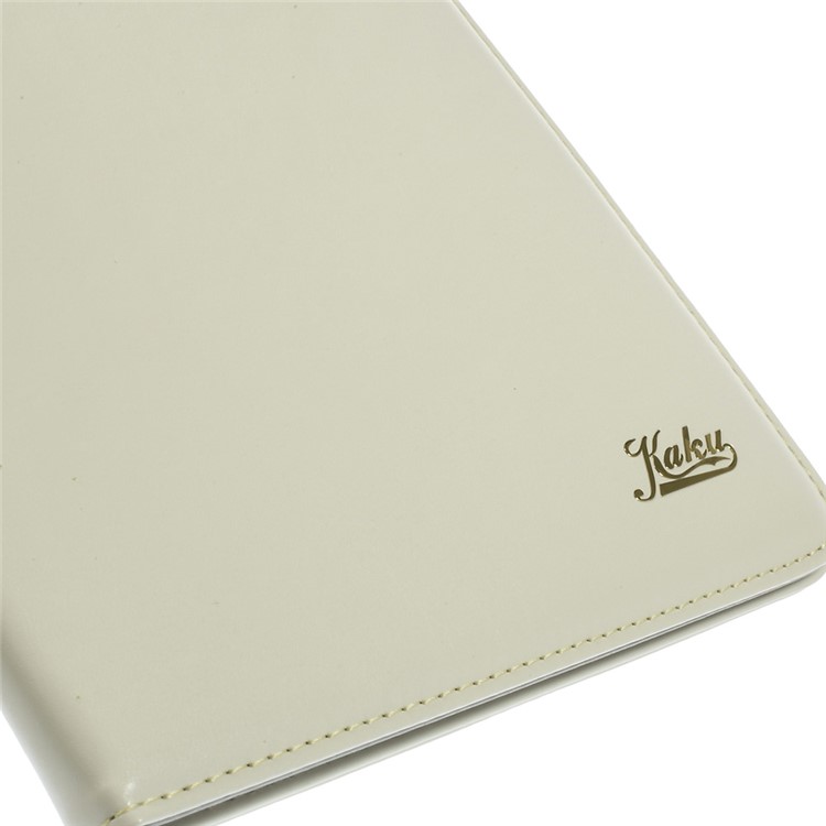 KAKUSIGA Leather Stand Case w/ Elastic Band for iPad Air 2 - White-6