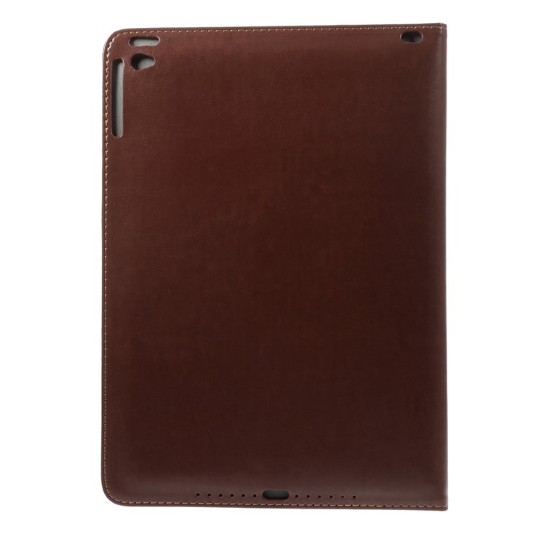 KAKUSIGA Leather Case Cover w/ Elastic Band for iPad Air 2 - Brown-3