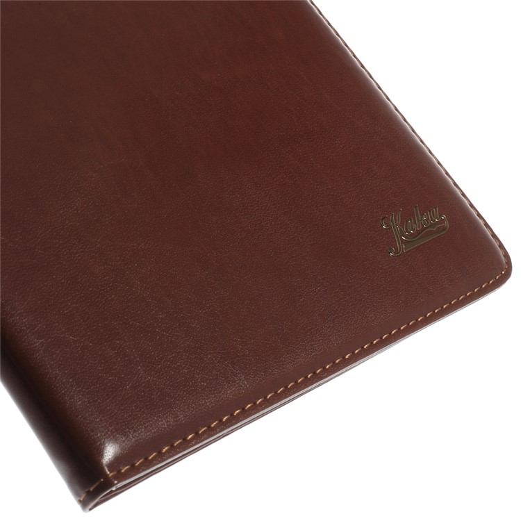 KAKUSIGA Leather Case Cover w/ Elastic Band for iPad Air 2 - Brown-6