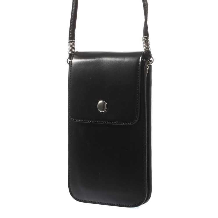 PU Leather Pouch Shoulder Bag for iPhone 7 Plus/ 6 Plus / 6s Plus 5.5 Inch - Black-1