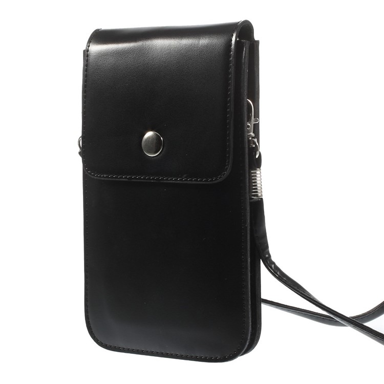 PU Leather Pouch Shoulder Bag for iPhone 7 Plus/ 6 Plus / 6s Plus 5.5 Inch - Black-2
