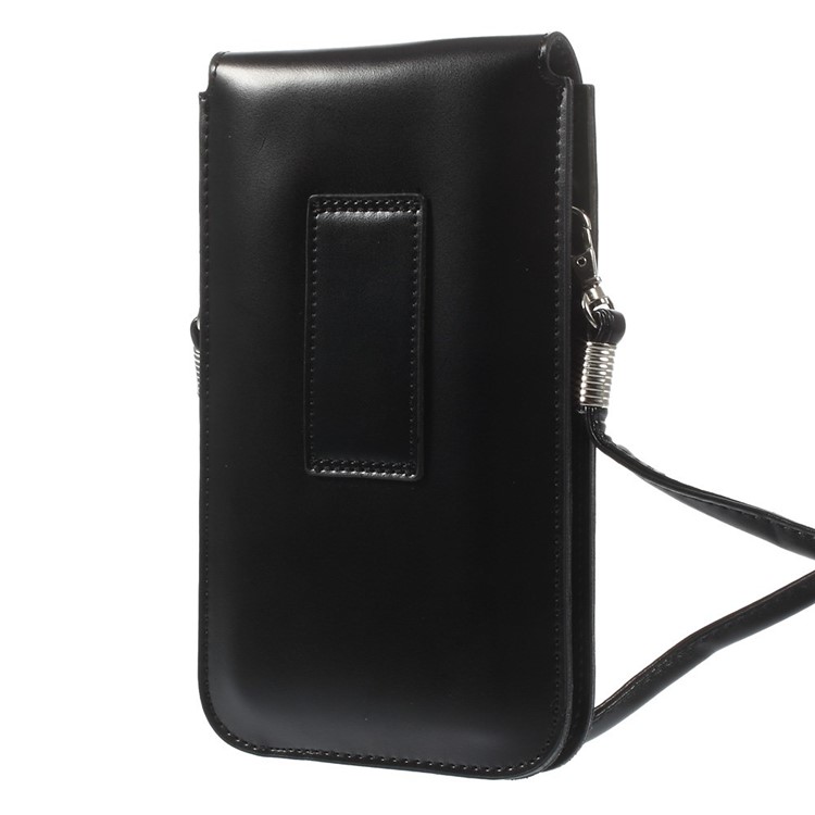 PU Leather Pouch Shoulder Bag for iPhone 7 Plus/ 6 Plus / 6s Plus 5.5 Inch - Black-3