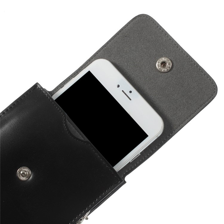 PU Leather Pouch Shoulder Bag for iPhone 7 Plus/ 6 Plus / 6s Plus 5.5 Inch - Black-6