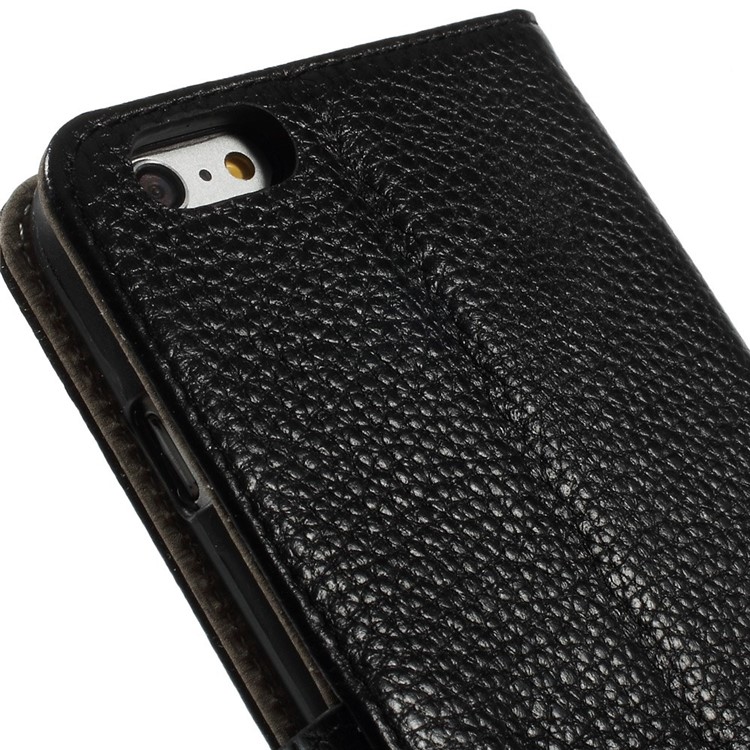 Magnetic Genuine Leather Stand Case for iPhone 6 Plus / 6s Plus with Card Slot - Black-8