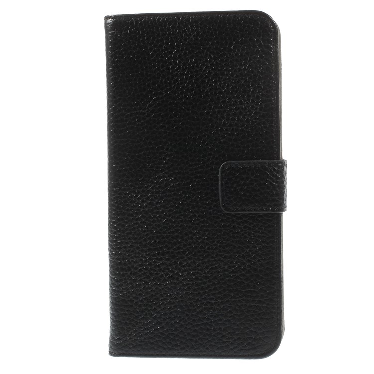 Lychee Genuine Leather Case Cover for iPhone 6 6s (4.7) with Card Slots - Black-3