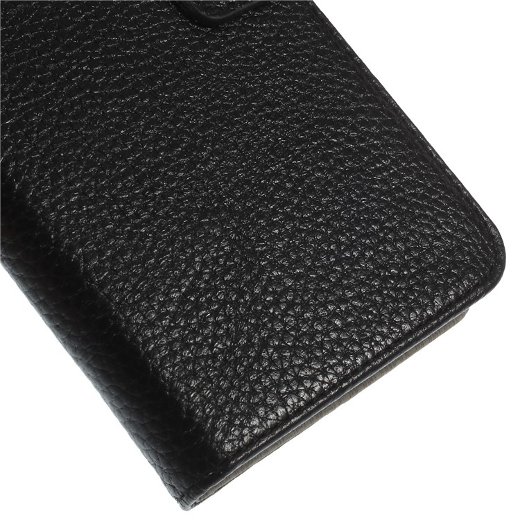 Lychee Genuine Leather Case Cover for iPhone 6 6s (4.7) with Card Slots - Black-9