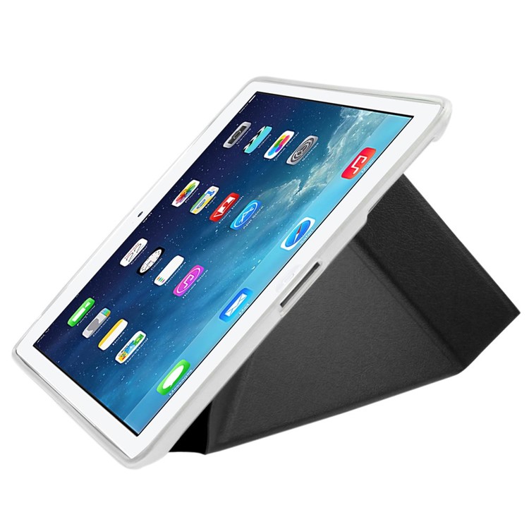 ENKAY Origami Stand Smart TPU & Leather Case for iPad 2 3 4 - Black-2