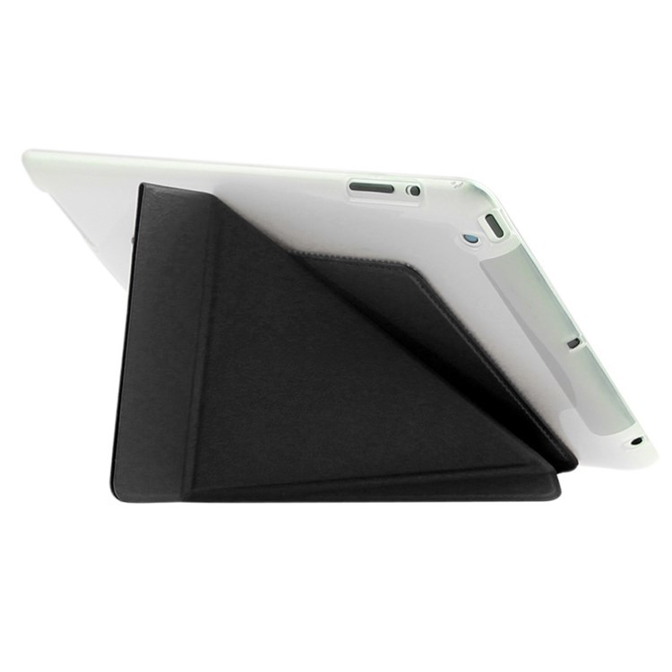 ENKAY Origami Stand Smart TPU & Leather Case for iPad 2 3 4 - Black-3