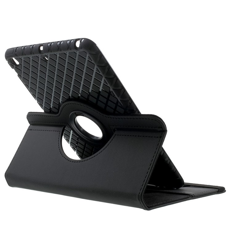 Twill Grain Leather Case w/ 360 Degree Rotatory Stand for iPad Mini / Mini 2 / Mini 3 - Black-4