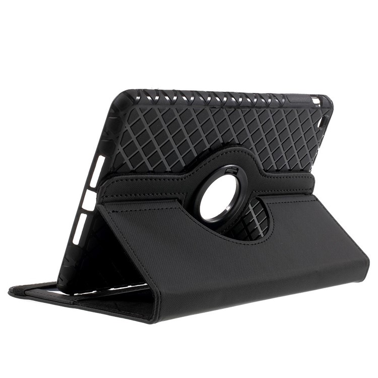 Twill Grain Leather Case w/ 360 Degree Rotatory Stand for iPad Mini / Mini 2 / Mini 3 - Black-5
