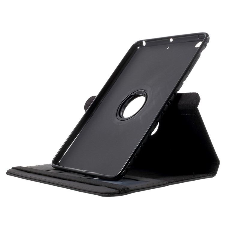 Twill Grain Leather Case w/ 360 Degree Rotatory Stand for iPad Mini / Mini 2 / Mini 3 - Black-6