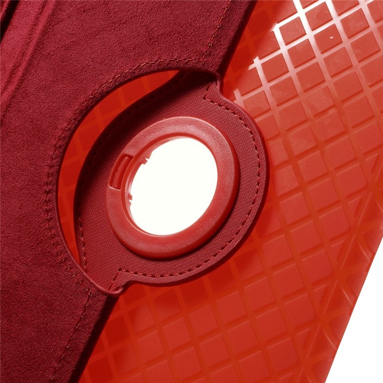 Twill Grain Leather Cover w/ 360 Degree Rotatory Stand for iPad Mini / Mini 2 / Mini 3 - Red-10
