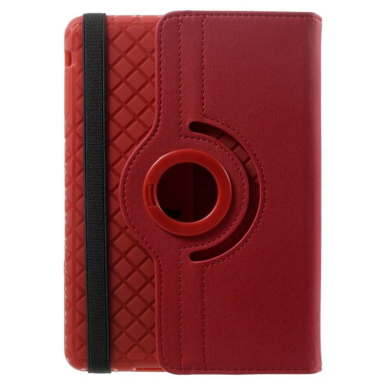 Twill Grain Leather Cover w/ 360 Degree Rotatory Stand for iPad Mini / Mini 2 / Mini 3 - Red-3