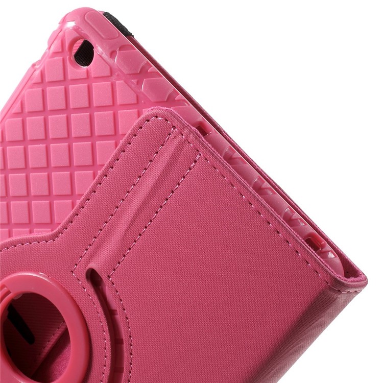 Twill Grain PU Leather Case w/ 360 Degree Rotatory Stand for iPad Mini / Mini 2 / Mini 3 - Rose-11