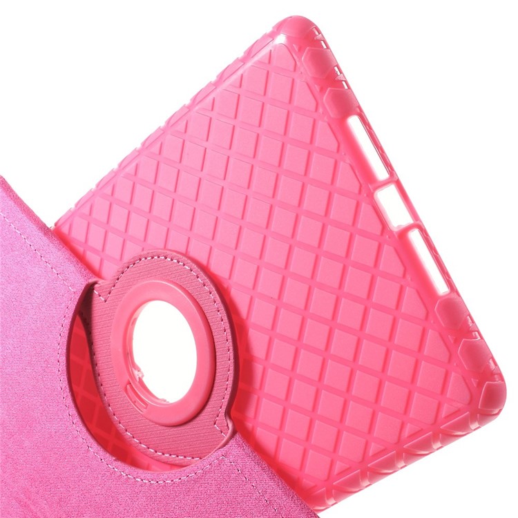 Twill Grain PU Leather Case w/ 360 Degree Rotatory Stand for iPad Mini / Mini 2 / Mini 3 - Rose-12