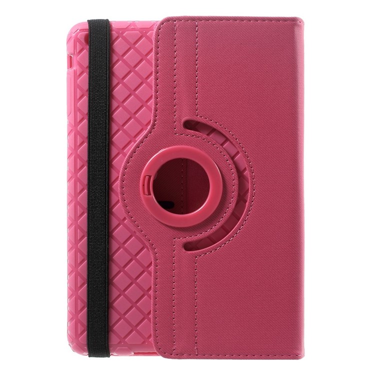 Twill Grain PU Leather Case w/ 360 Degree Rotatory Stand for iPad Mini / Mini 2 / Mini 3 - Rose-3