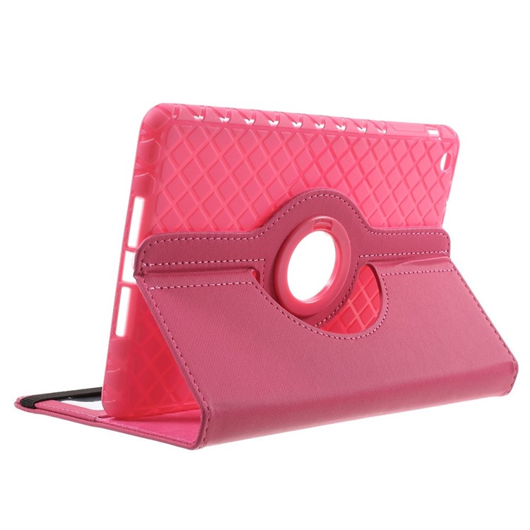 Twill Grain PU Leather Case w/ 360 Degree Rotatory Stand for iPad Mini / Mini 2 / Mini 3 - Rose-4