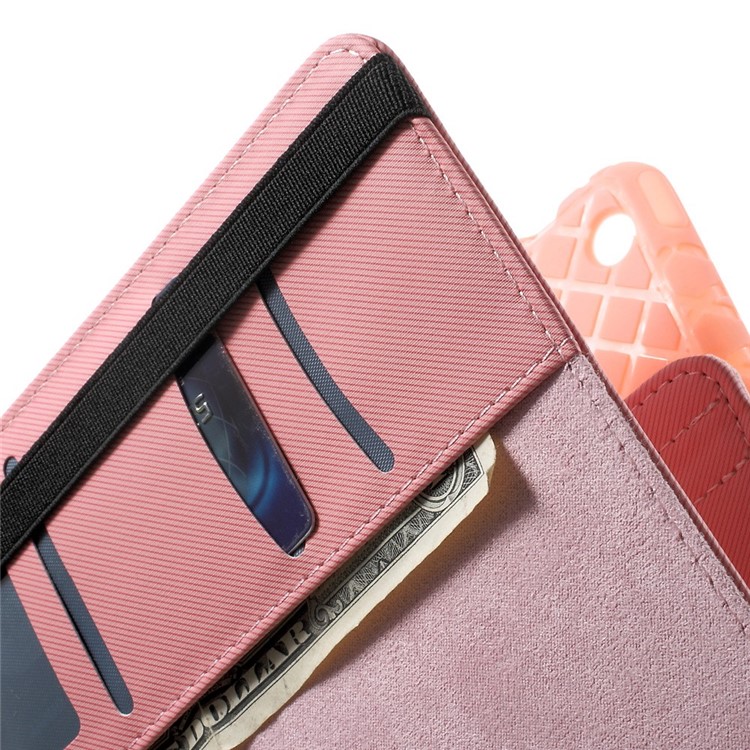 Twill Grain PU Leather Cover w/ 360 Degree Rotatory Stand for iPad Mini / Mini 2 / Mini 3 - Pink-10