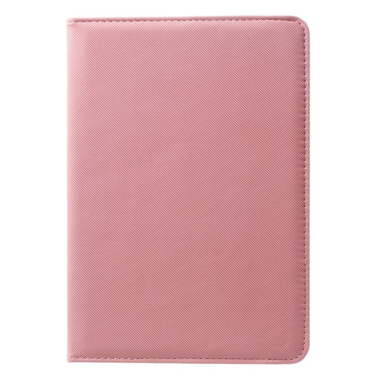 Twill Grain PU Leather Cover w/ 360 Degree Rotatory Stand for iPad Mini / Mini 2 / Mini 3 - Pink-2
