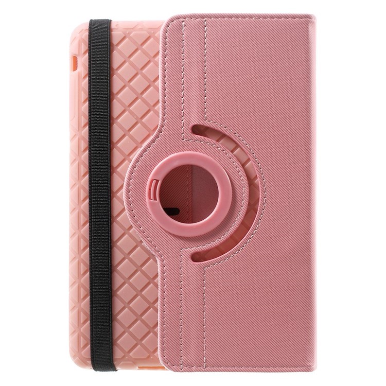 Twill Grain PU Leather Cover w/ 360 Degree Rotatory Stand for iPad Mini / Mini 2 / Mini 3 - Pink-3