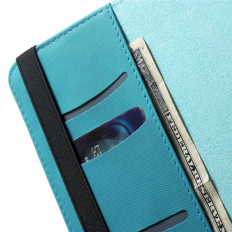 Twill Grain Leather Cover w/ 360 Degree Rotatory Stand for iPad Mini / Mini 2 / Mini 3 - Baby Blue-10