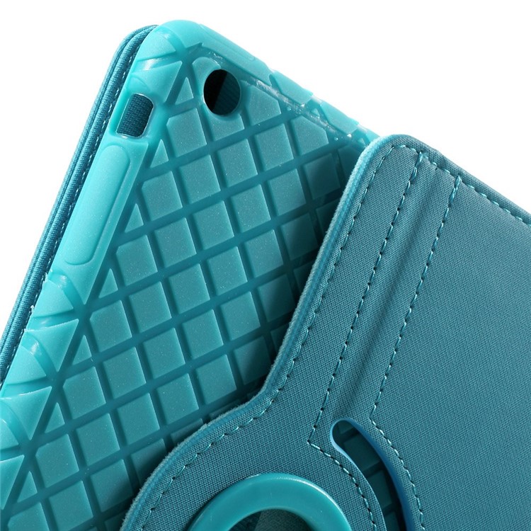 Twill Grain Leather Cover w/ 360 Degree Rotatory Stand for iPad Mini / Mini 2 / Mini 3 - Baby Blue-11