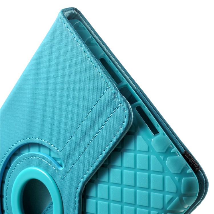Twill Grain Leather Cover w/ 360 Degree Rotatory Stand for iPad Mini / Mini 2 / Mini 3 - Baby Blue-12
