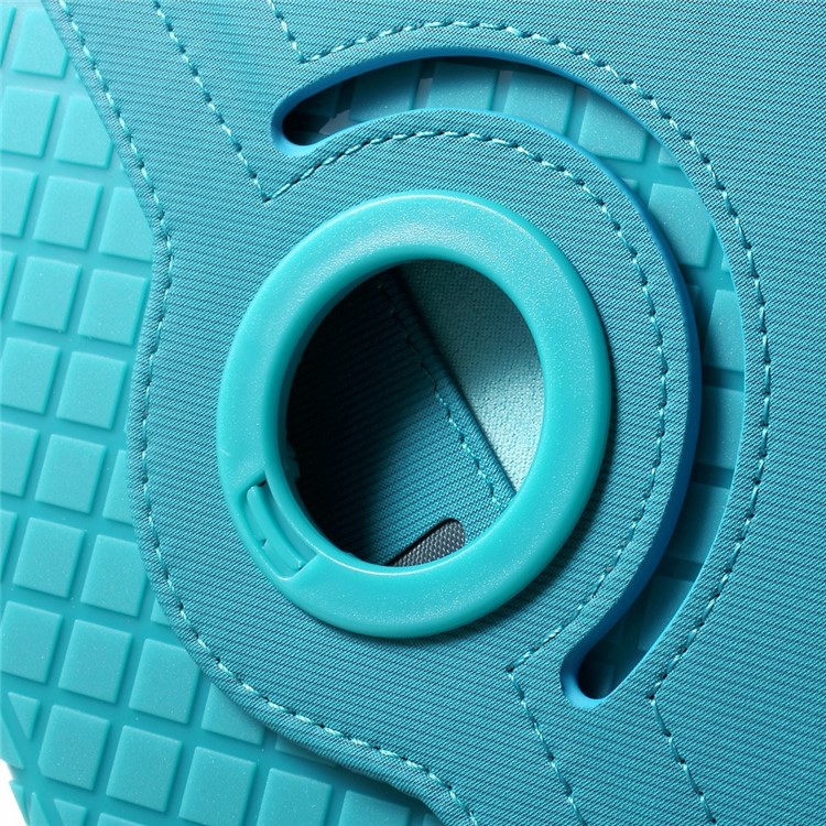 Twill Grain Leather Cover w/ 360 Degree Rotatory Stand for iPad Mini / Mini 2 / Mini 3 - Baby Blue-13