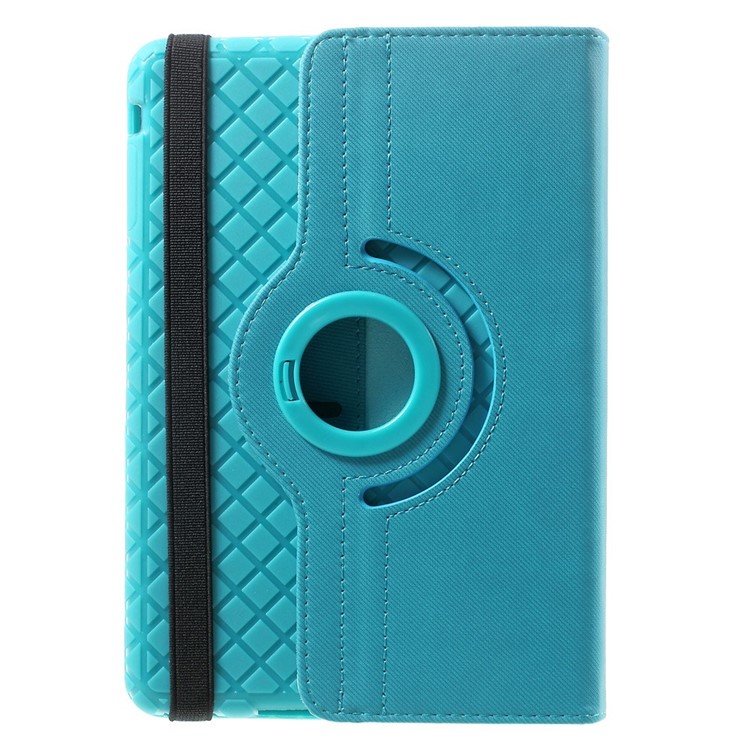 Twill Grain Leather Cover w/ 360 Degree Rotatory Stand for iPad Mini / Mini 2 / Mini 3 - Baby Blue-3